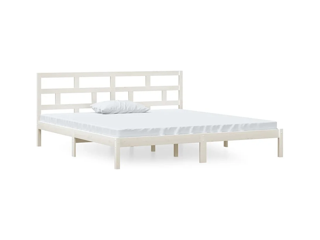Bedframe zonder matras wit massief hout 140x190 cm