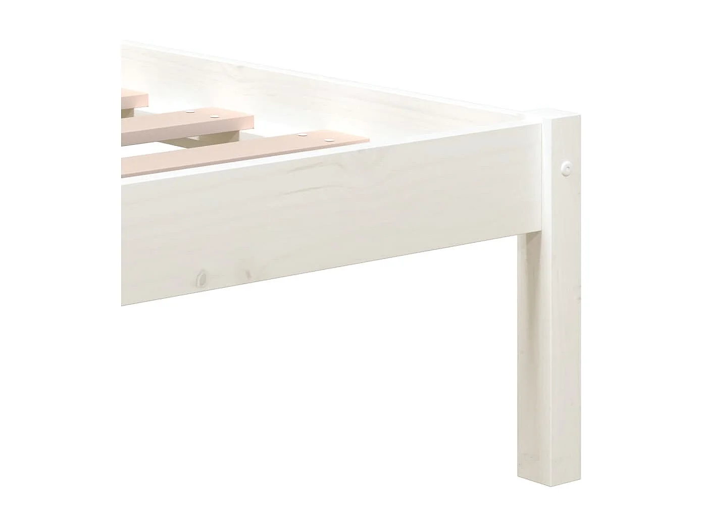 Cadre de lit sans matelas blanc bois massif 140x190 cm