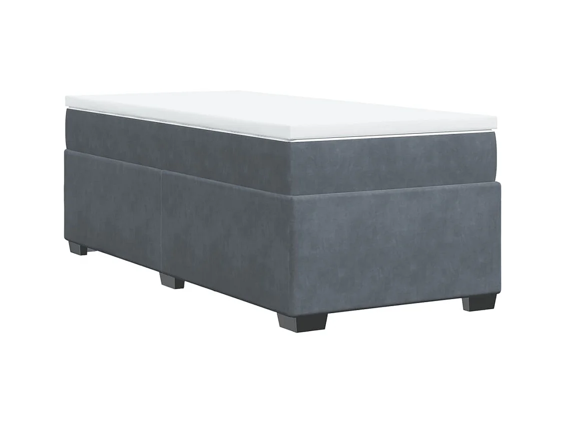 Lattenbodem en matras Donkergrijs 90x200 cm Fluweel