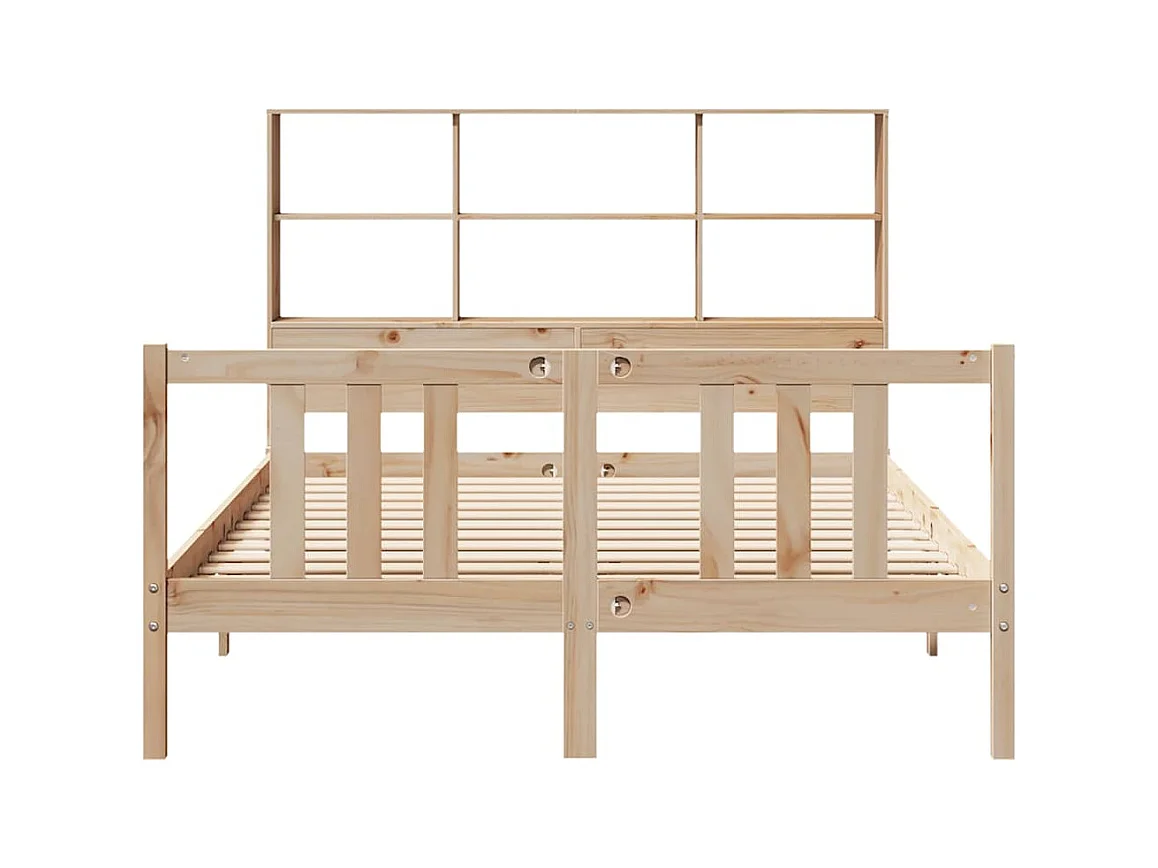 Lit bibliothèque sans matelas 120x200 cm bois de pin massif