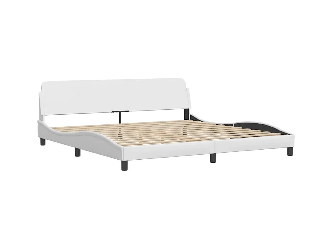 Cadre de lit sans matelas blanc 200x200 cm similicuir