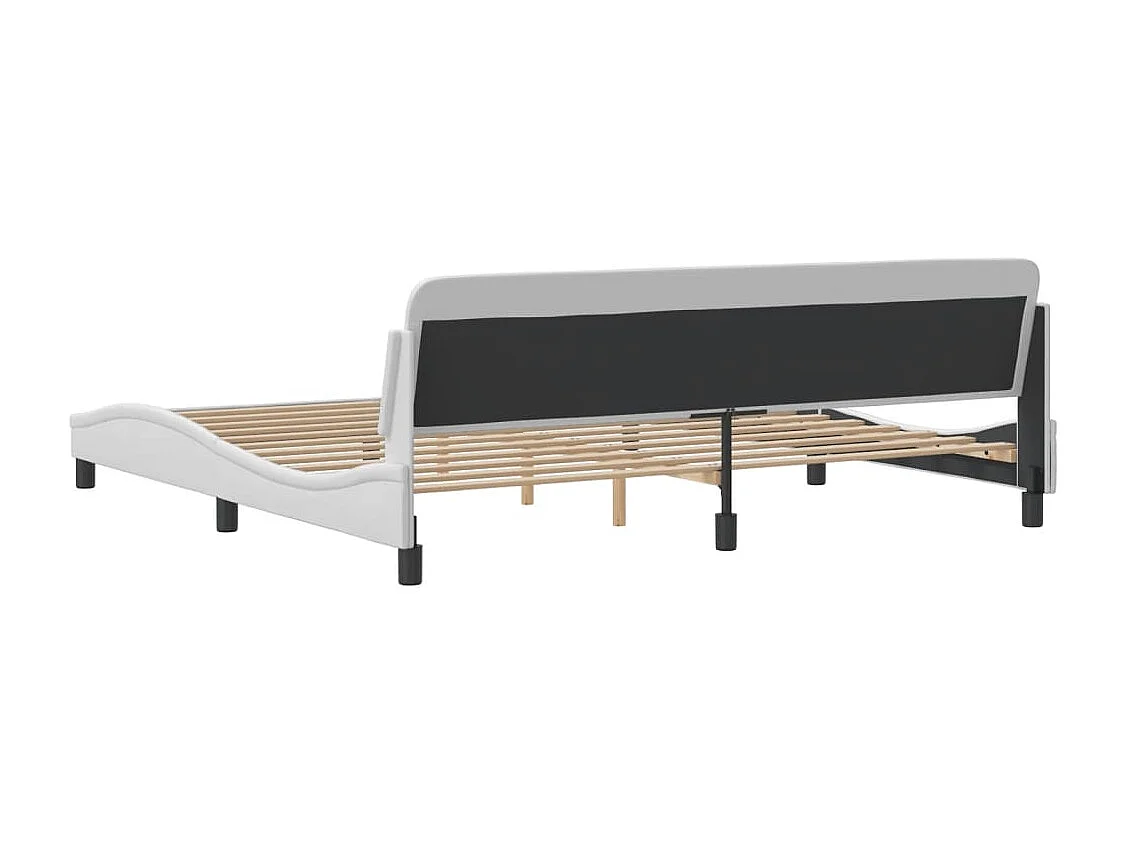 Cadre de lit sans matelas blanc 200x200 cm similicuir