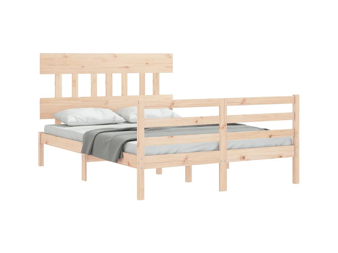 Cadre de lit sans matelas 140x200 cm bois massif
