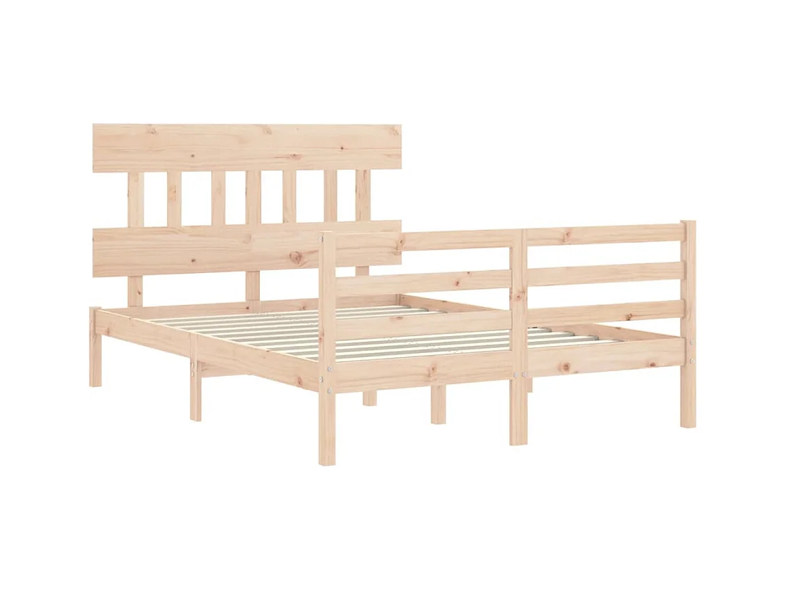 Cadre de lit sans matelas 140x200 cm bois massif
