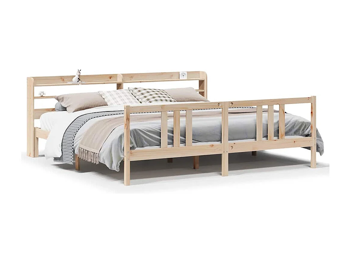 Cadre de lit avec tête de lit sans matelas 200x200 cm