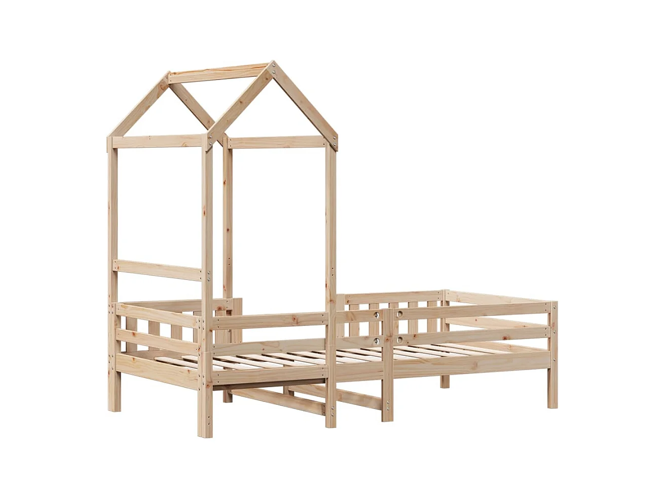 Estructura de cama con techo sin colchón 75x190 cm