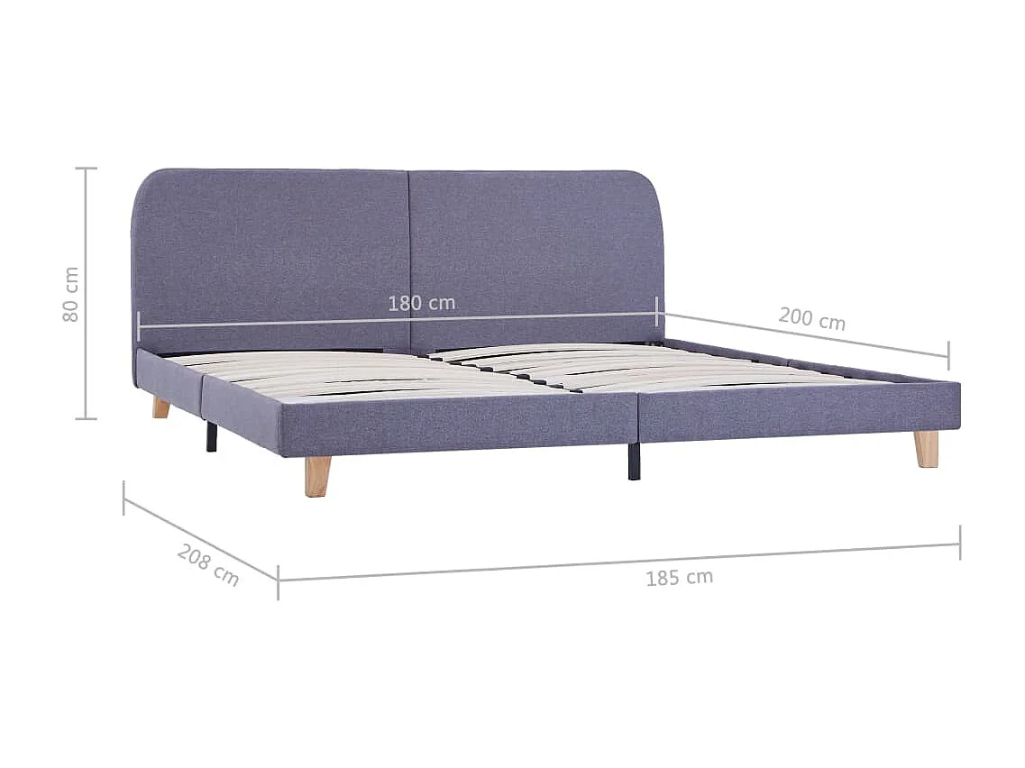Struttura letto senza materasso tessuto grigio chiaro 180x200 cm