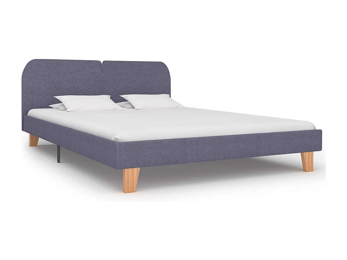 Cadre de lit sans matelas gris clair tissu 180x200 cm