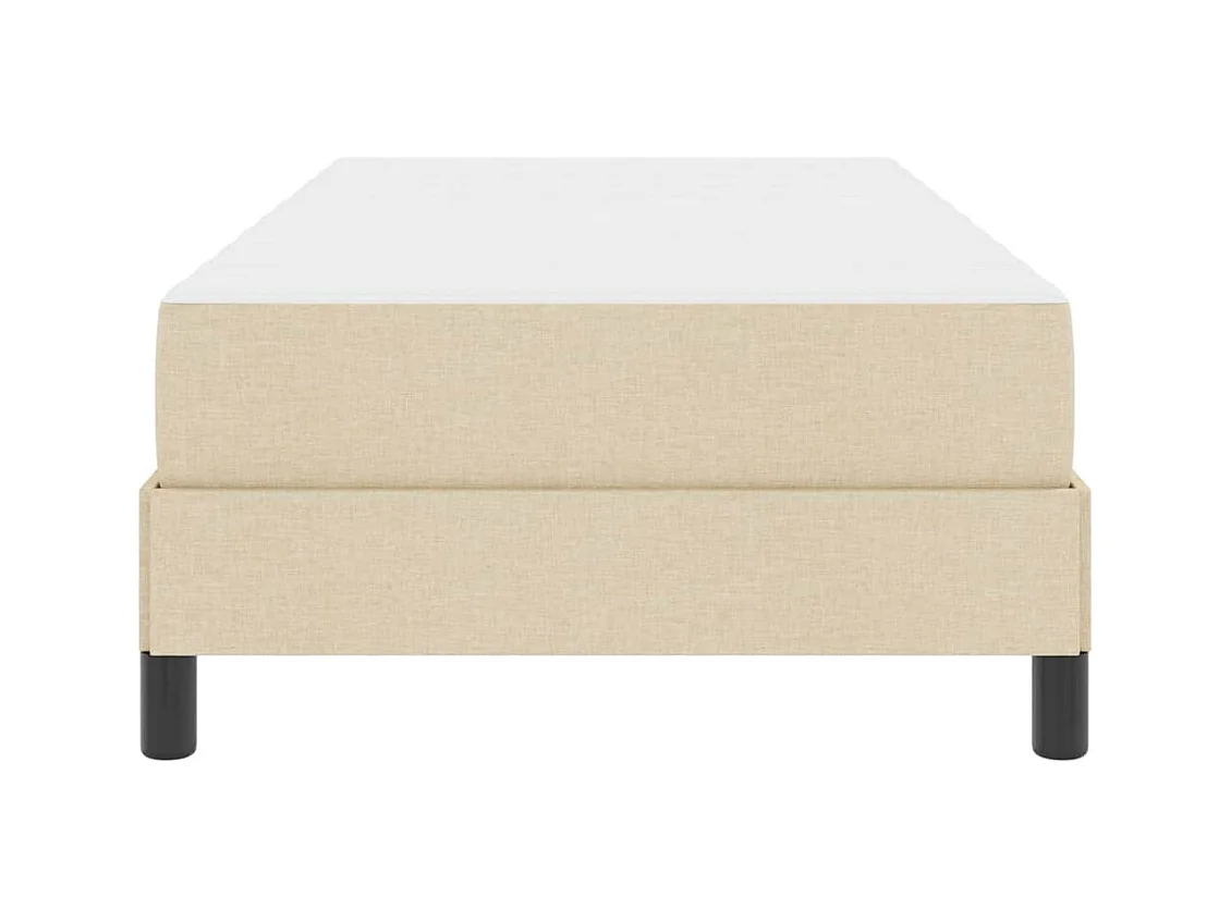 Boxspringbett mit cremefarbener Matratze 80 x 200 cm Stoff