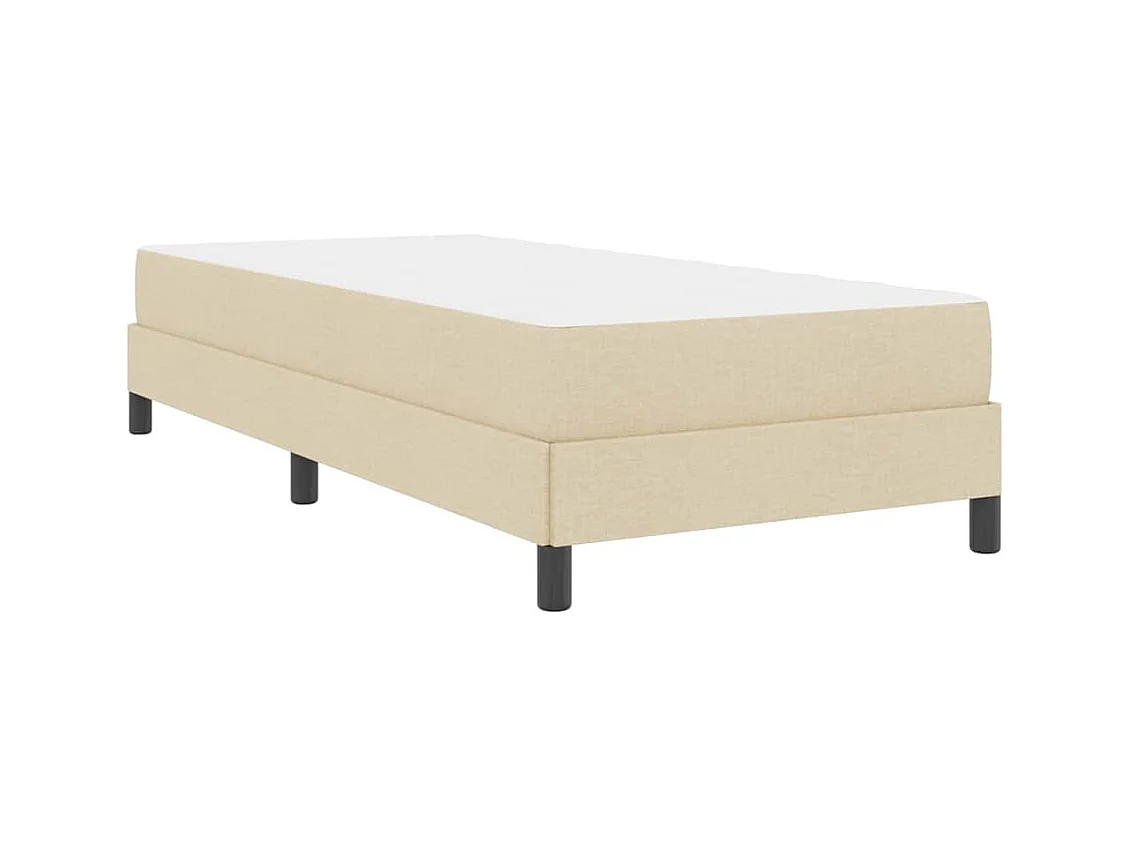 Boxspringbett mit cremefarbener Matratze 80 x 200 cm Stoff