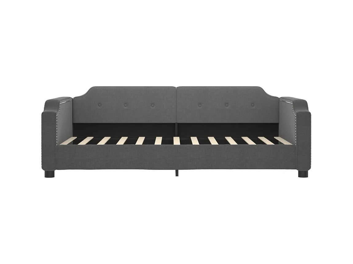 Lit de jour avec matelas gris foncé 80x200 cm tissu