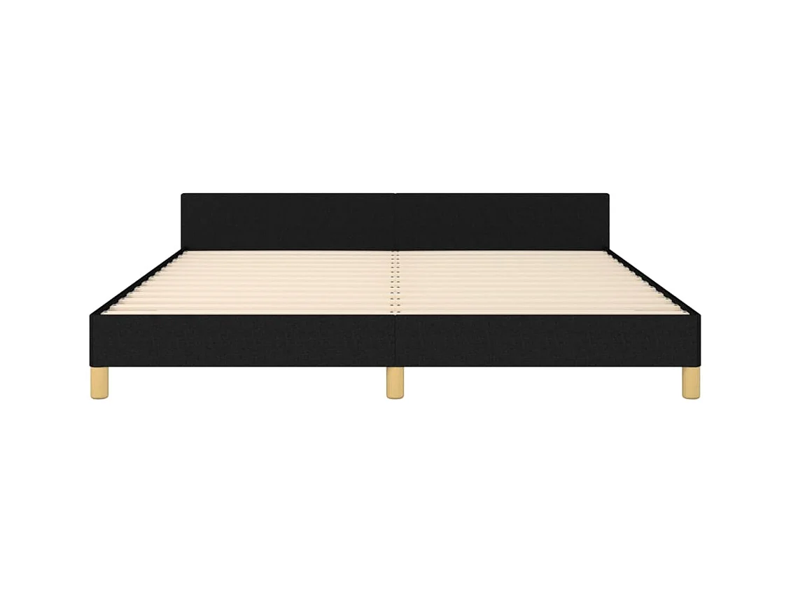 Cadre de lit sans matelas noir 180x200 cm tissu