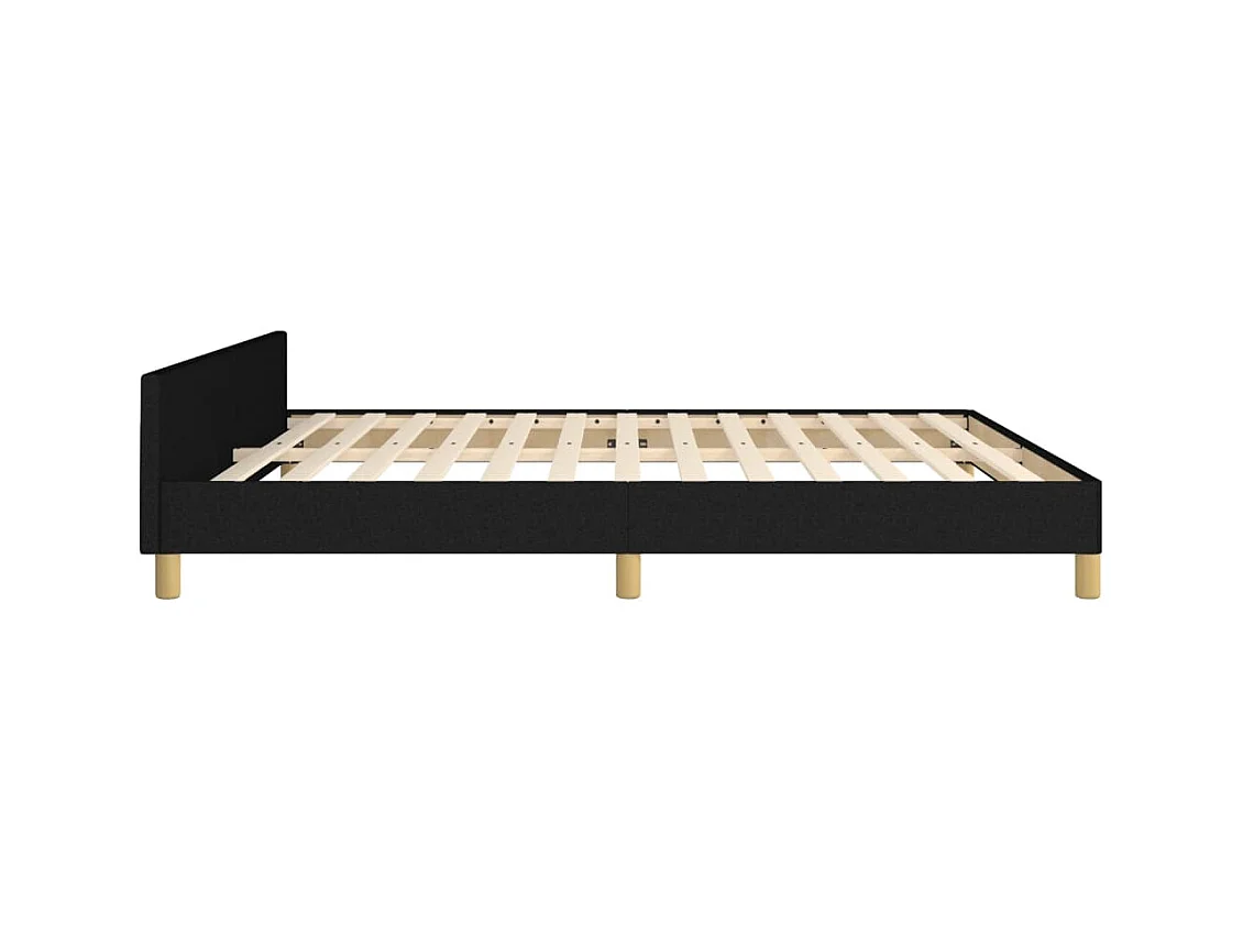 Cadre de lit sans matelas noir 180x200 cm tissu