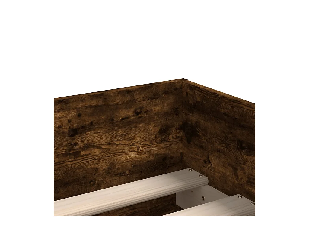 Struttura letto con cassetti senza materasso rovere affumicato 90x200 cm