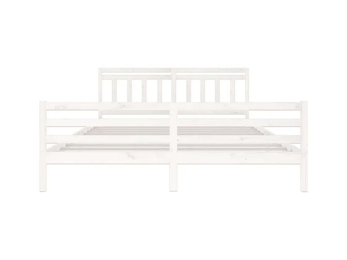 Bedframe zonder matras wit massief hout 200x200 cm