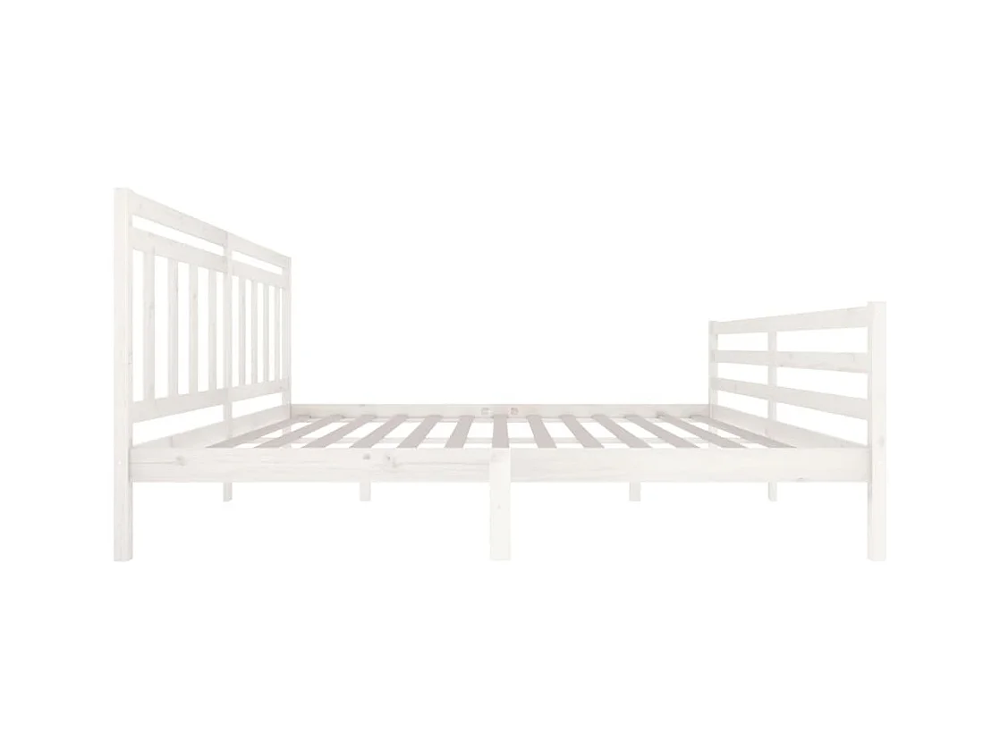 Bedframe zonder matras wit massief hout 200x200 cm