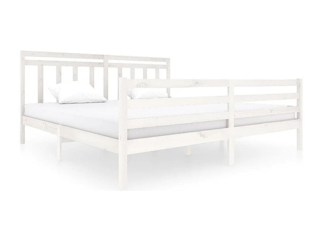 Cadre de lit sans matelas blanc bois massif 200x200 cm