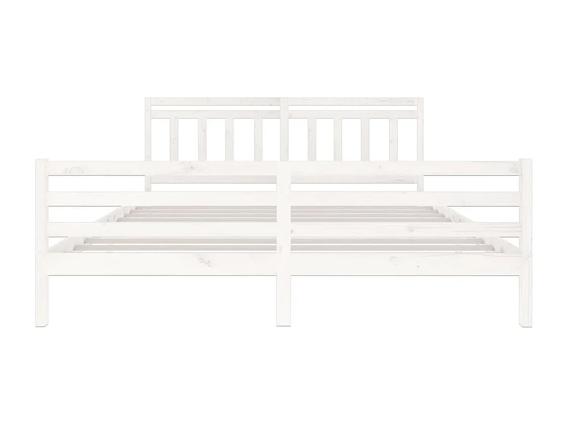 Cadre de lit sans matelas blanc bois massif 200x200 cm