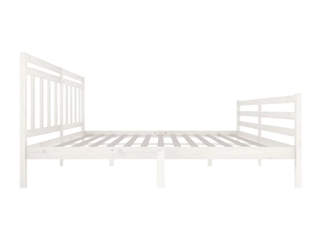 Cadre de lit sans matelas blanc bois massif 200x200 cm