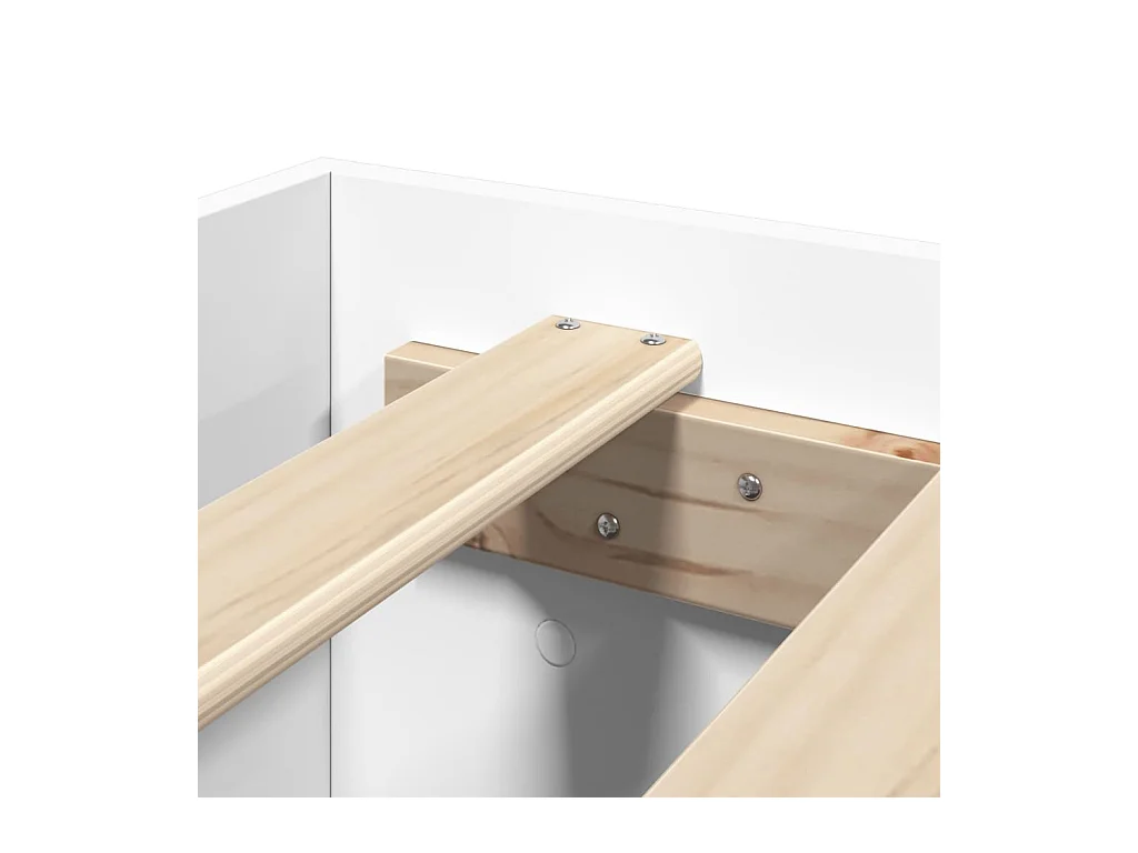 Estructura de cama sin colchón blanca 180x200 cm madera contrachapada