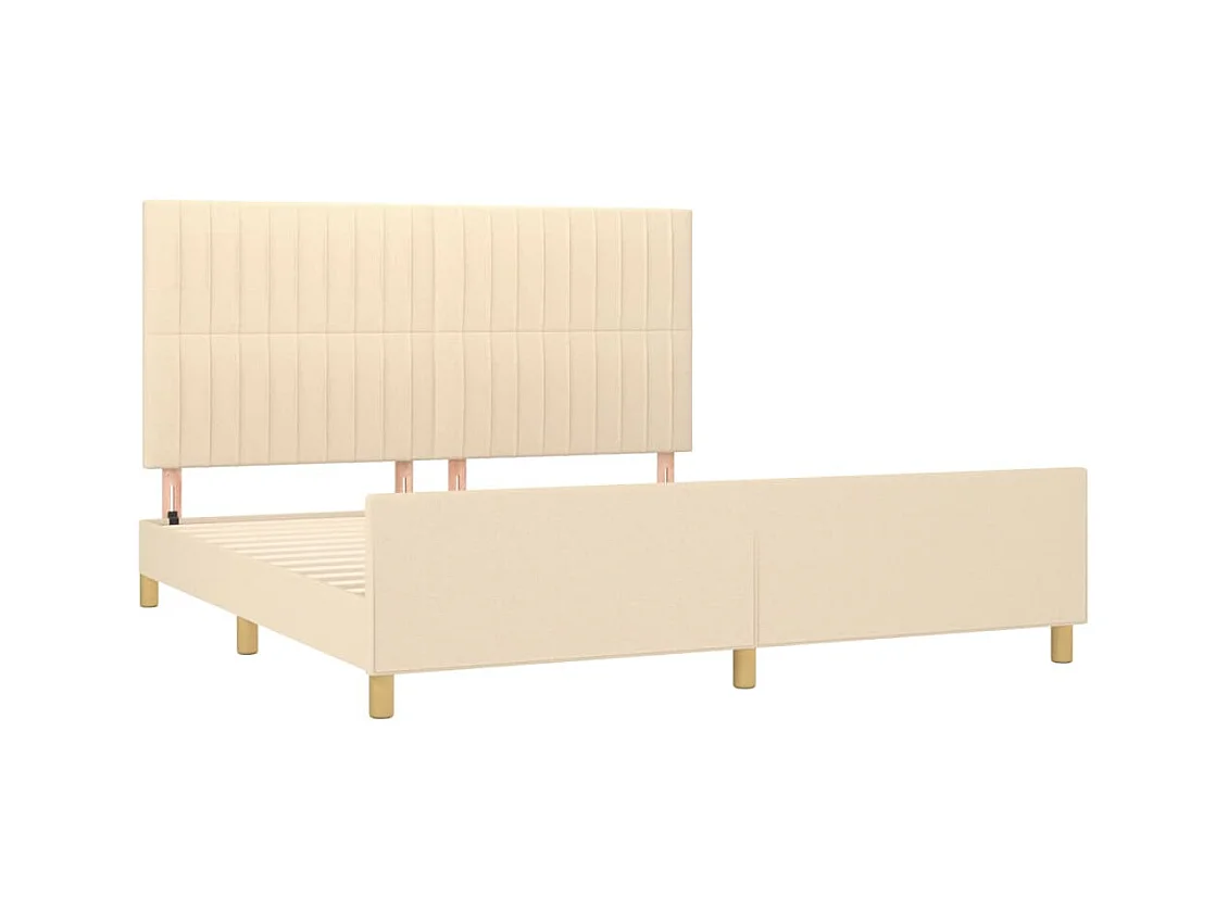 Cadre de lit sans matelas crème 180x200 cm tissu