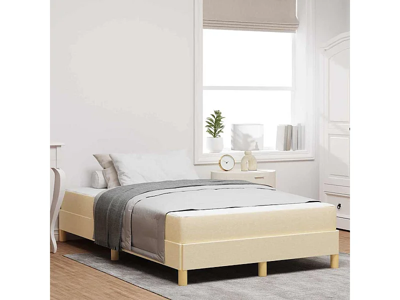 Crème en bruin boxspringbed 120 x 190 cm