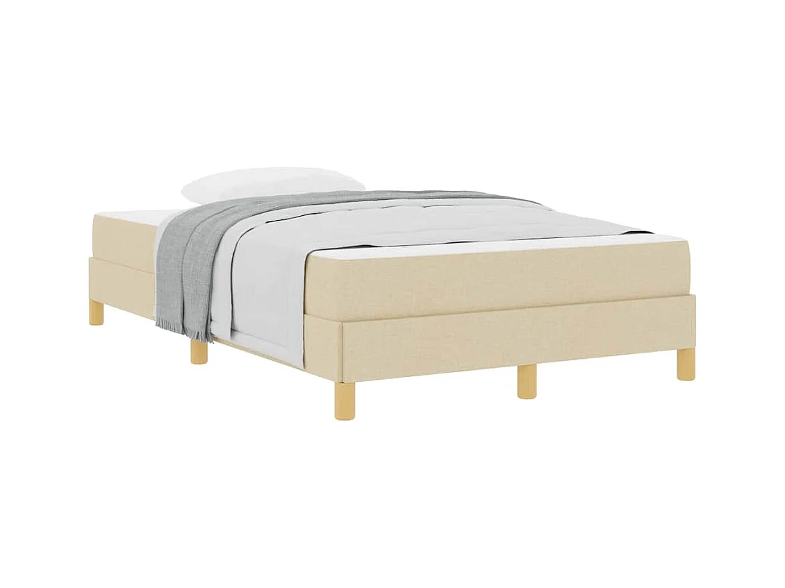 Crème en bruin boxspringbed 120 x 190 cm