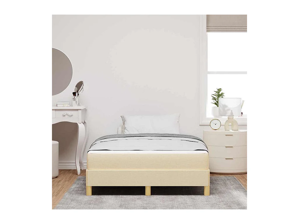 Crème en bruin boxspringbed 120 x 190 cm