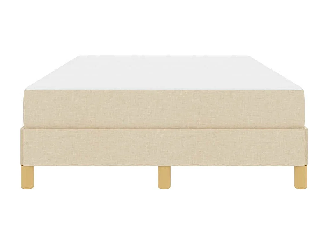 Cama con somier color crema y marrón de 120 x 190 cm