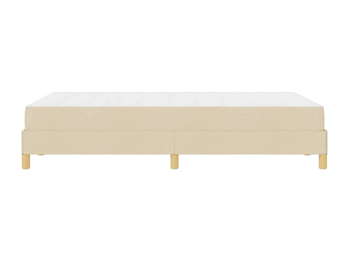 Cama con somier color crema y marrón de 120 x 190 cm