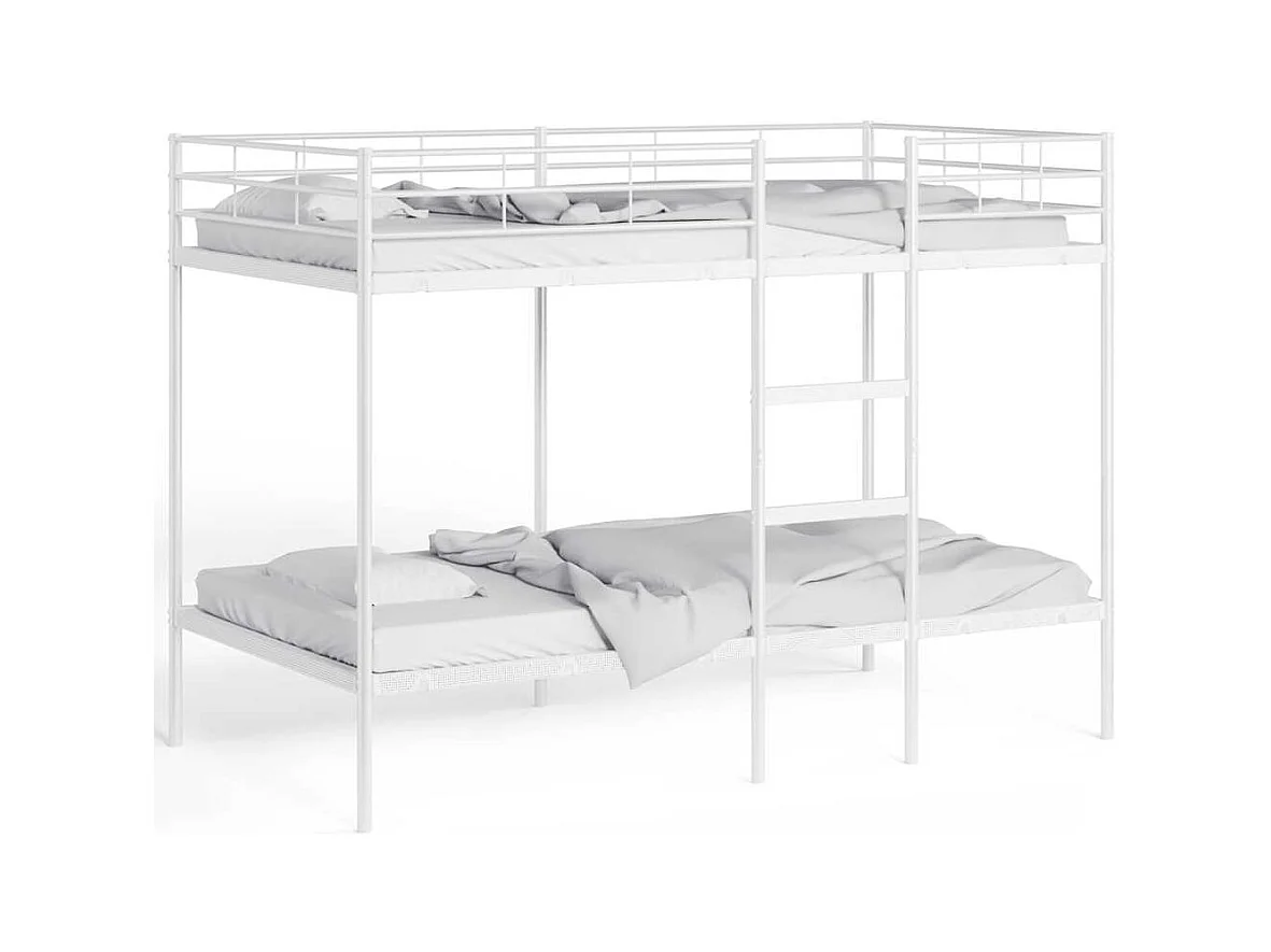 Lit superposé sans matelas blanc 107x203 cm acier