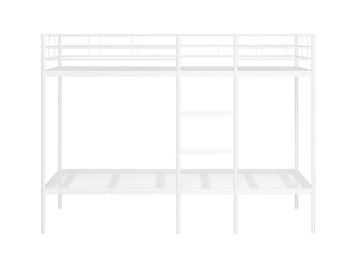 Lit superposé sans matelas blanc 107x203 cm acier