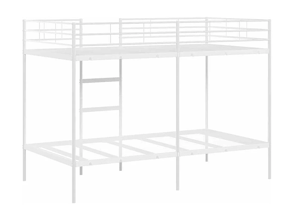 Letto a castello bianco senza materasso 107x203 cm in acciaio