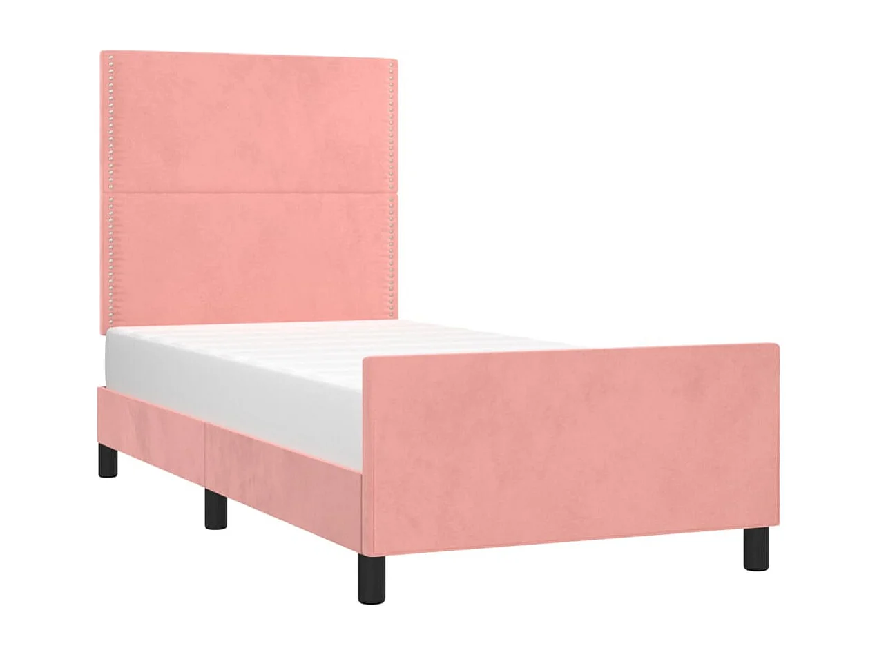 Bedframe zonder matras roze 90x200 cm fluweel