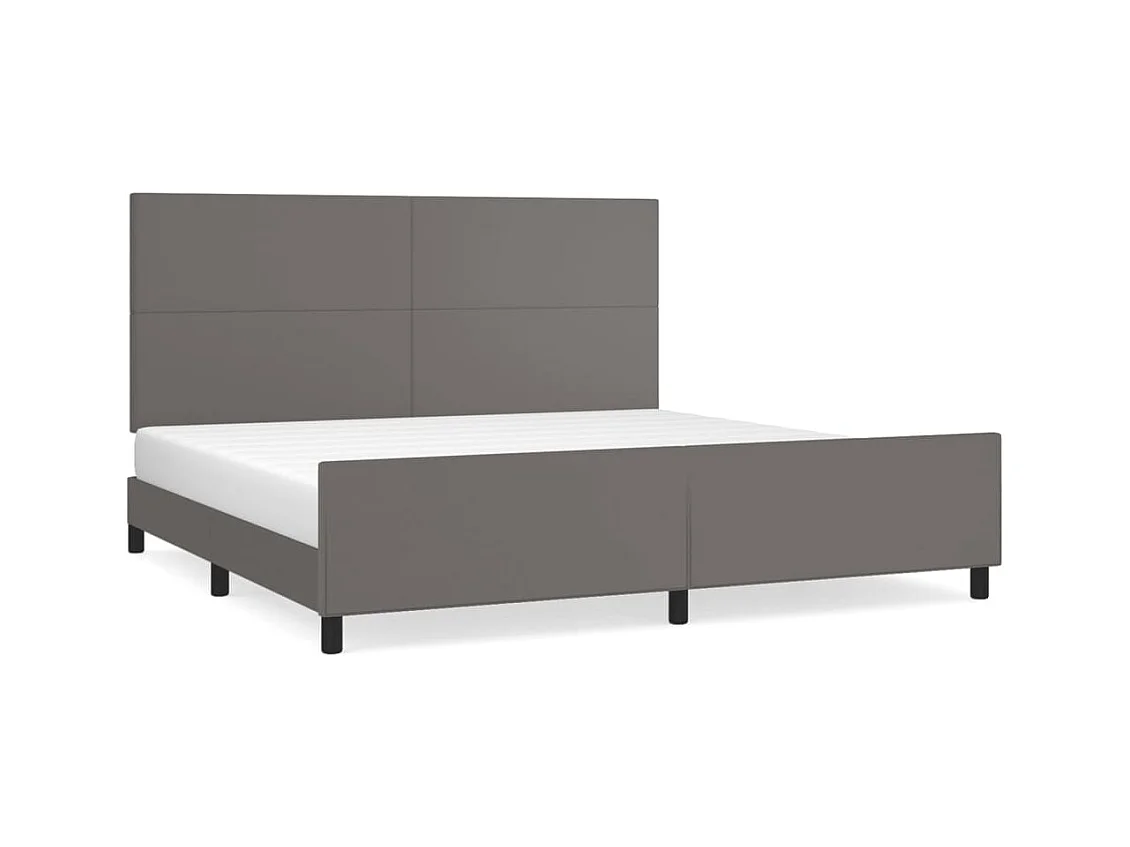 Bedframe zonder matras grijs 200x200 cm kunstleer