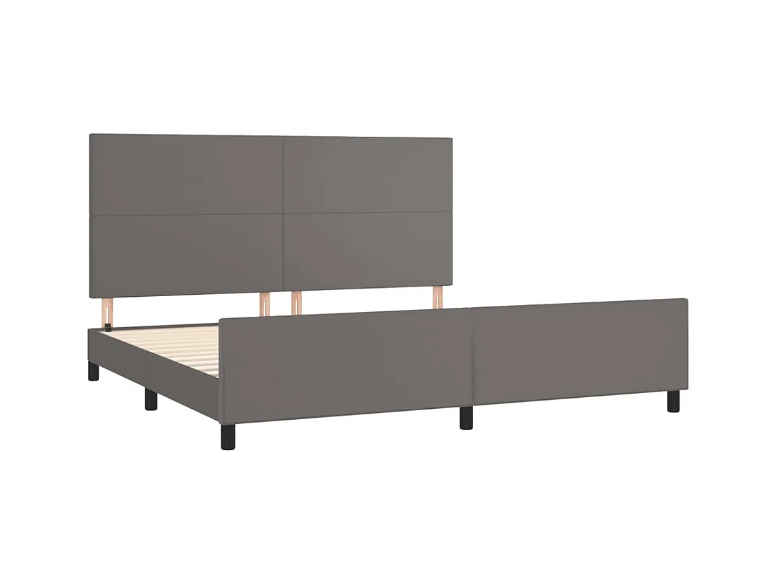Bedframe zonder matras grijs 200x200 cm kunstleer