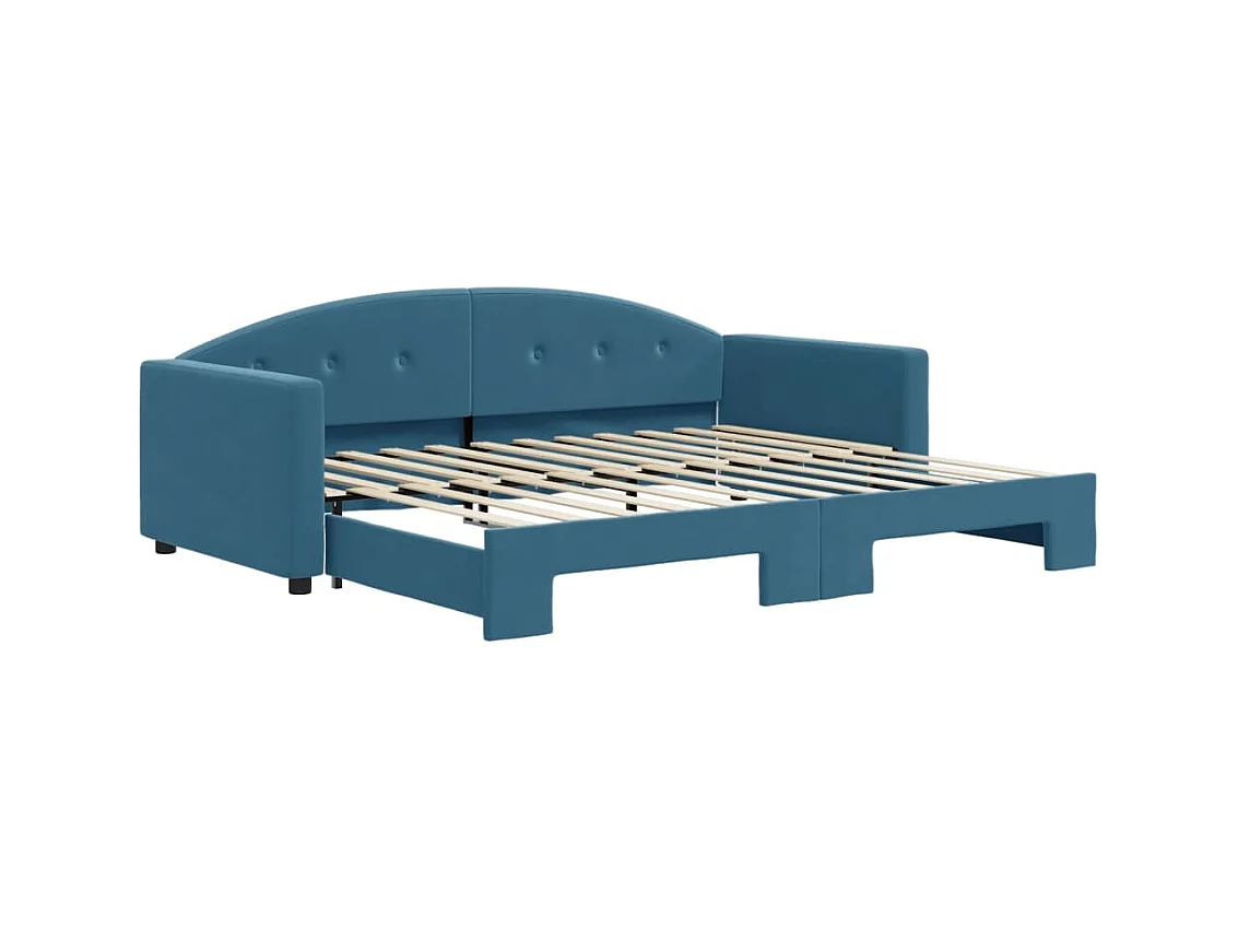 Divano letto con letto estraibile senza materasso blu 90x200 cm