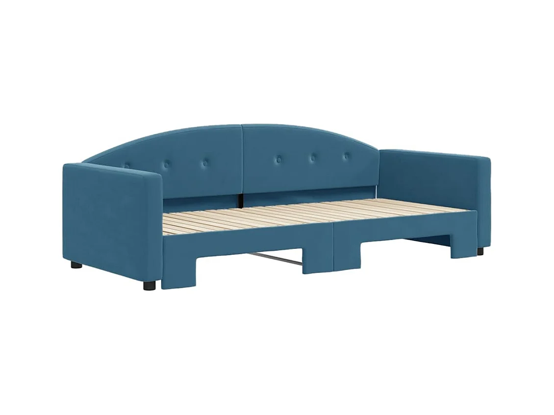 Divano letto con letto estraibile senza materasso blu 90x200 cm