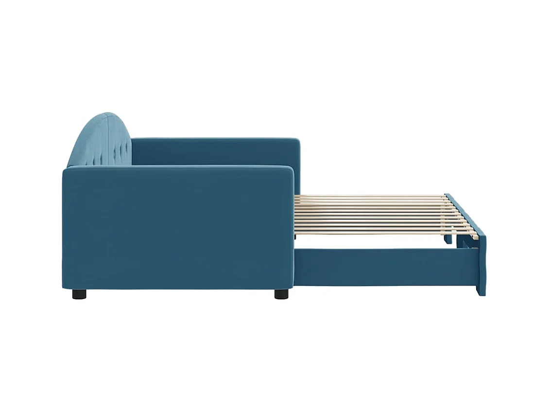 Divano letto con letto estraibile senza materasso blu 90x200 cm