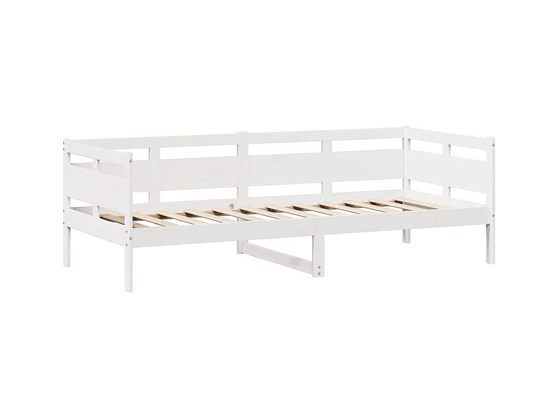 Dagbed en lades zonder matras wit 90x200 cm massief hout
