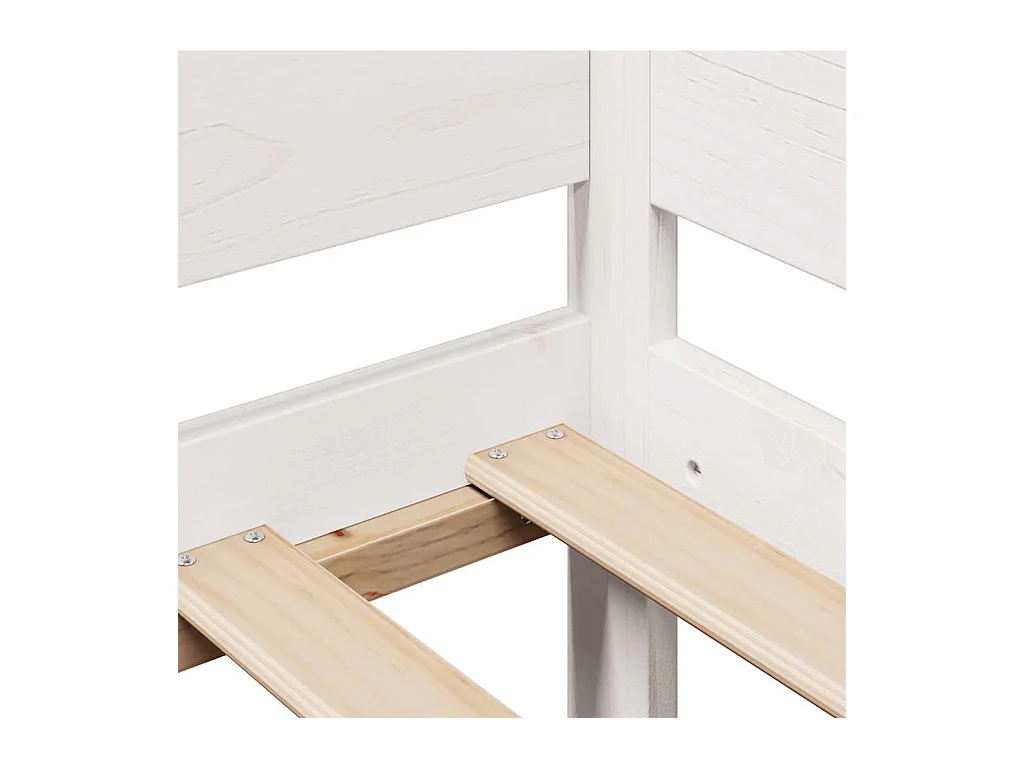 Dagbed en lades zonder matras wit 90x200 cm massief hout