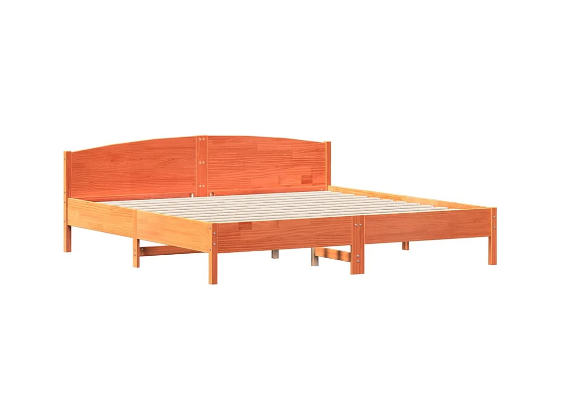 Bettgestell ohne Matratze, braun gewachst, 180x200cm, Kiefer massiv