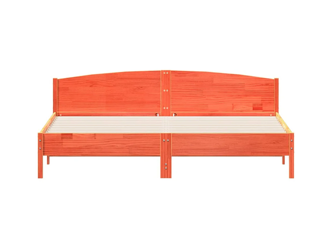 Bettgestell ohne Matratze, braun gewachst, 180x200cm, Kiefer massiv