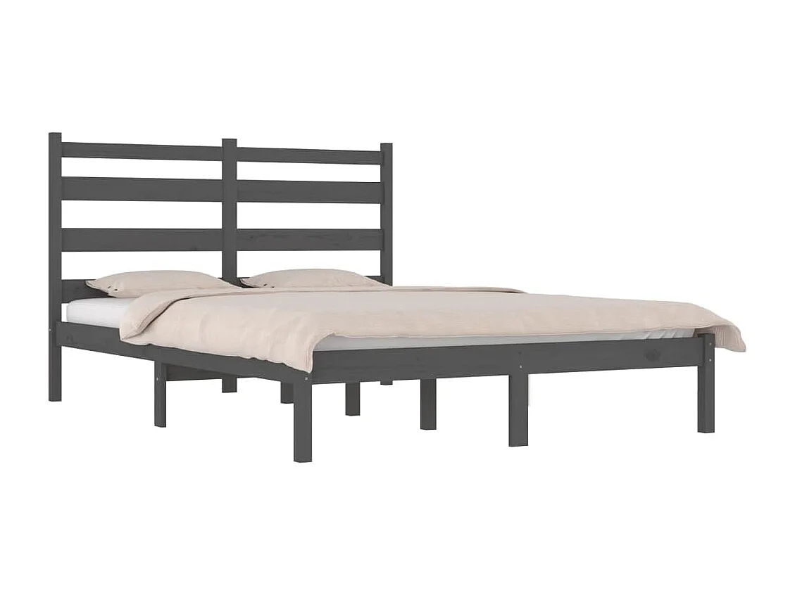 Struttura letto senza materasso in legno massello grigio 200x200 cm