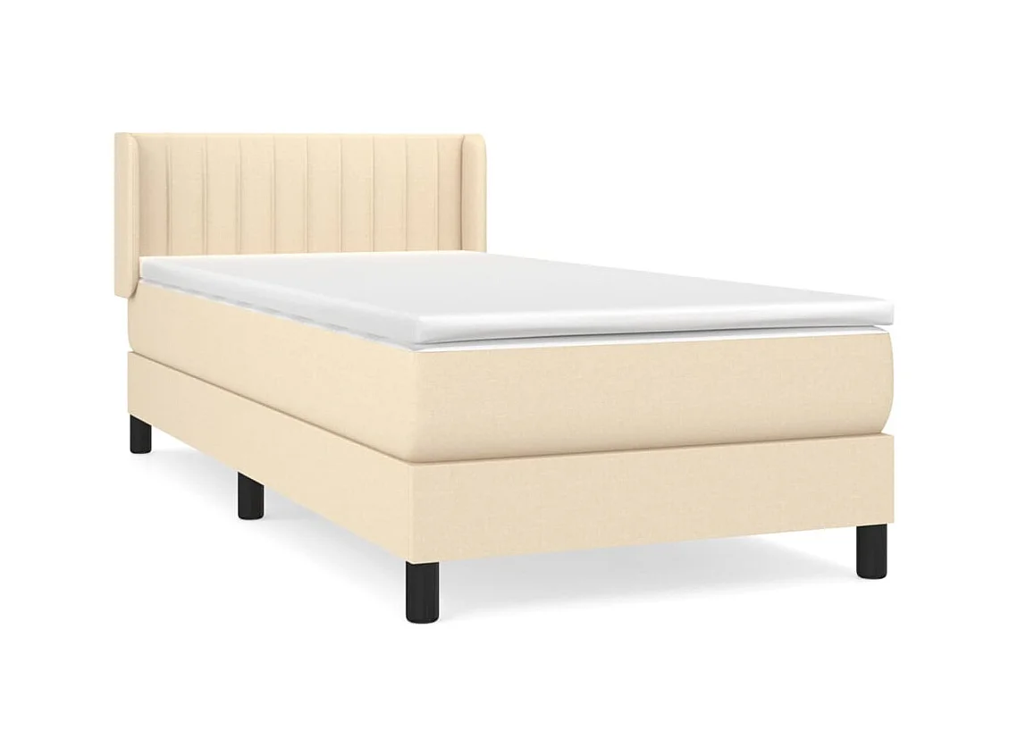 Lattenbodem met matras Crème 80x200 cm Stof