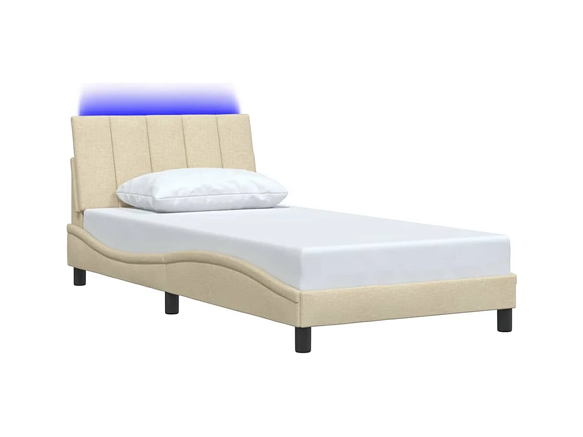 Bedframe zonder matras crème 100x200 cm stof