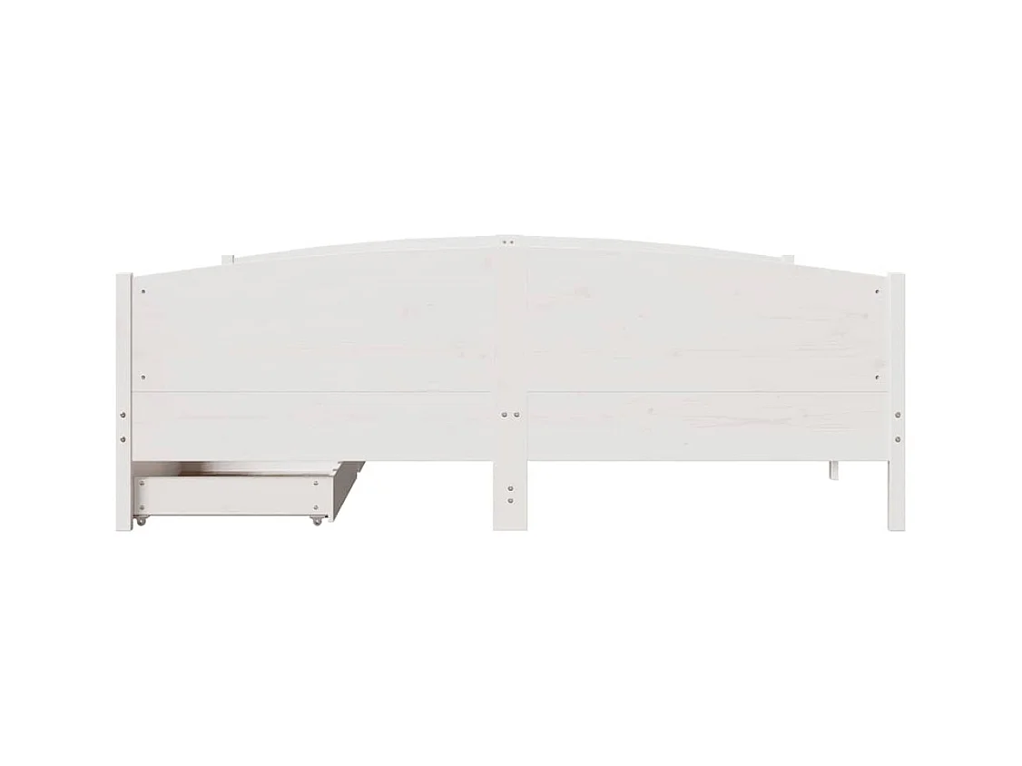 Estructura de cama sin colchón blanca 160x200 cm madera maciza de pino