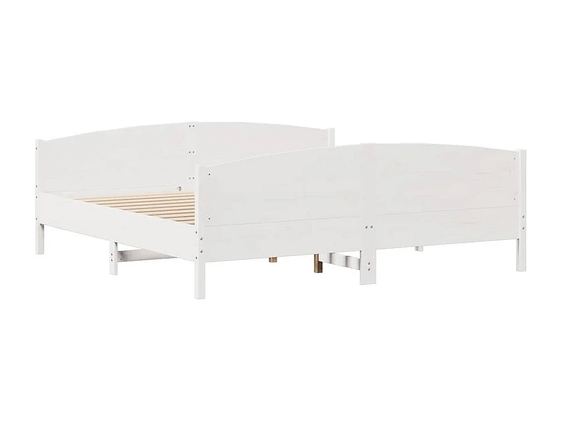 Struttura letto senza materasso bianco 160x200 cm in legno massello di pino
