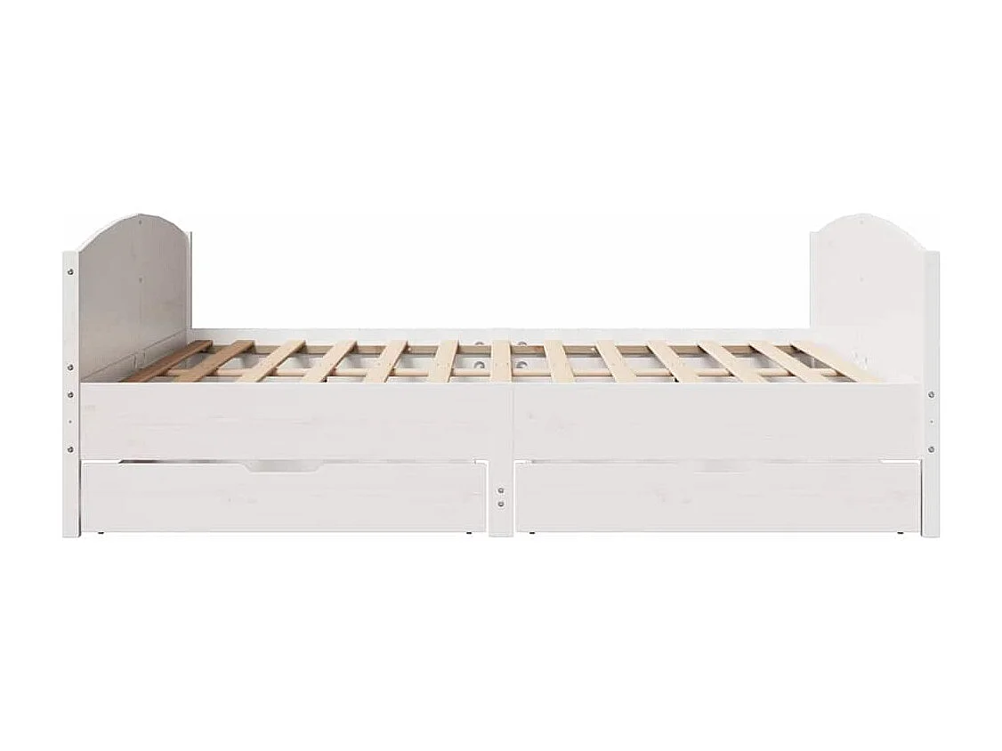 Struttura letto senza materasso bianco 160x200 cm in legno massello di pino