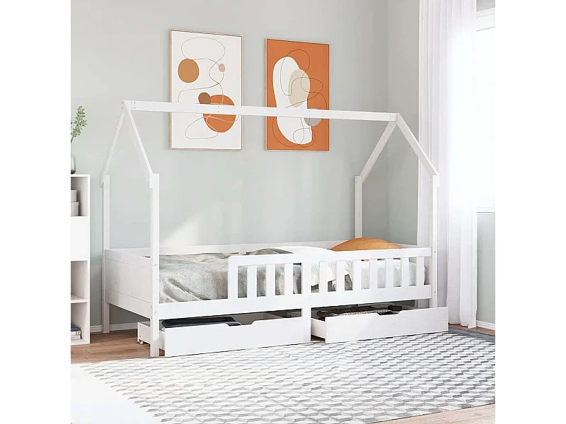 Struttura letto per bambini con cassetti senza materasso 90x200 cm in legno